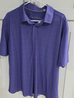 Robert Graham Men's Purple Short-Sleeve Button Shirt